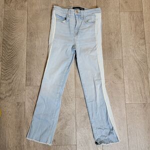 Veronica Beard Wm Size 25 Carly 11" Kick Flare Side Stripe High Rise Denim Jeans